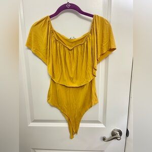 Fashion Nova | Mustard Yellow Bodysuit | Size Medium